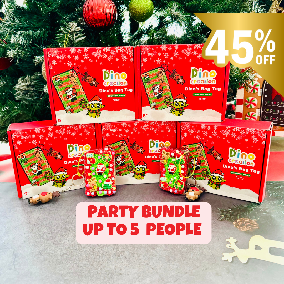 Christmas Party Bundle - Dino’s Bag Tag for 5 people