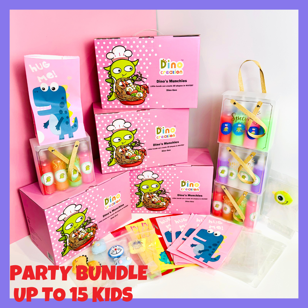 Party Bundle Silver Pack - Dino's Munchies Pink Cooking Theme up to 15 kids