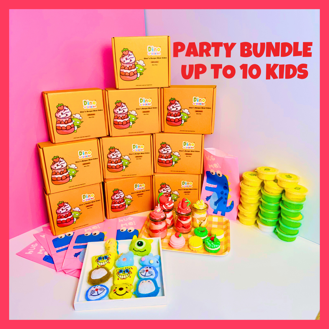Party Bundle Silver Package  DINO CLAY - Dino’s Milkshake for 10 kids