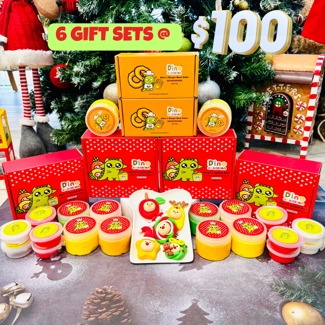 [$100 Gift Box] 6 Dino Clay Kits