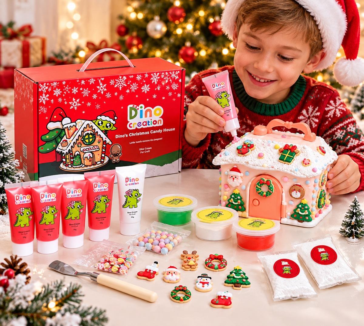 Dino’s Christmas DIY Candy House