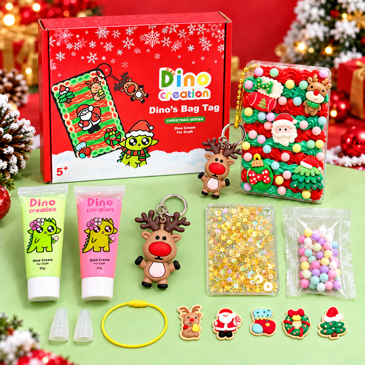 Dino’s Bag Tag -  Christmas Series