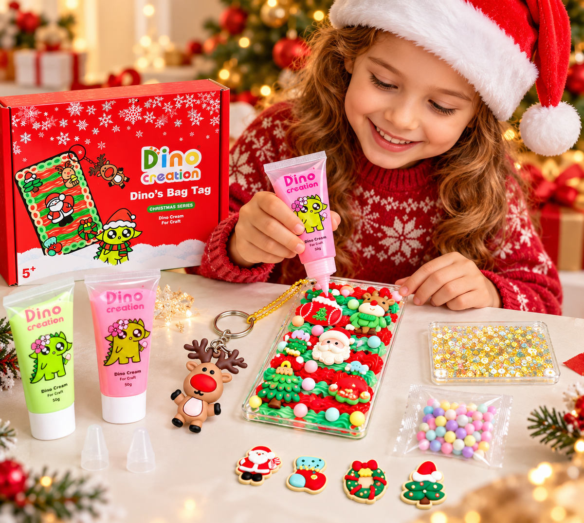 Dino’s Bag Tag -  Christmas Series