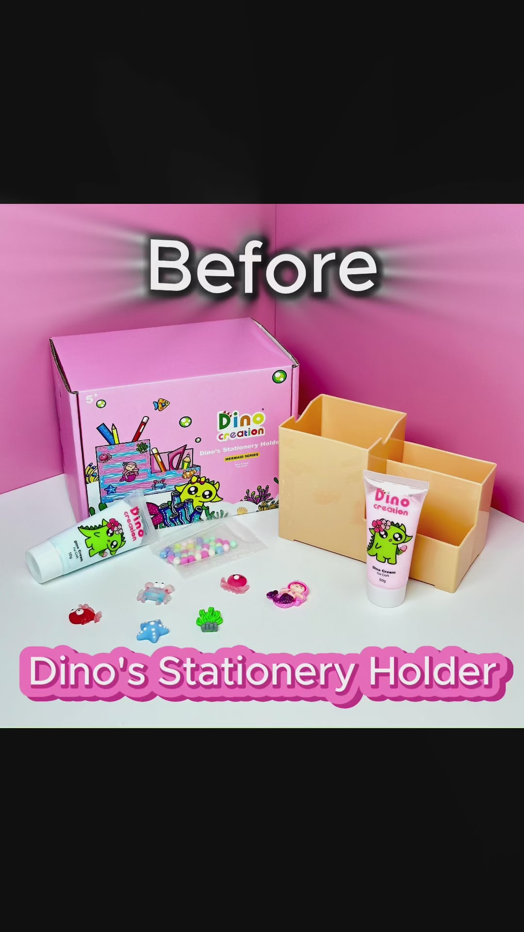 Dino's Mermaid DIY Stationery Holder Kit